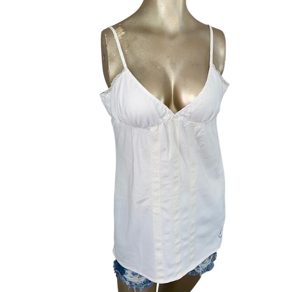 Roxy Size Small Babydoll Strappy Lace Top Y2K Surf Skater Beach Cami - Picture 2 of 9